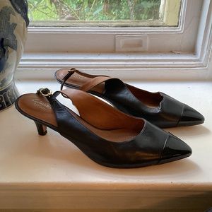 Clarks black slingback heels, size 11